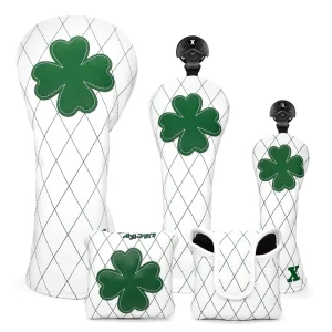 Lucky Clover Golf Headcovers for Driver, Fairway, Hybrid, Blade Putter, and Mallet Putter
