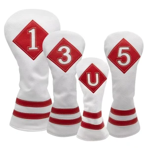 Luxurious Golf Club Wood Headcovers for Driver Fairway Wood Hybrid Headcovers Wood Headcover Set