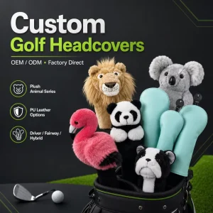 Luxury 3D Embroidery Design Golf Putter Cover Premium PU Leather Blade Mallet Headcover Golf Club Cover Protector