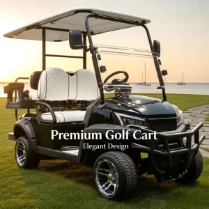 Luxury 4 Seater Electric Golf Cart with Leather Seats CE Certified Ideal for Golf Courses