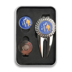 Luxury Custom Corporate Golf Gift Sets Golf Divot Repair Tool with Ball Marker Display Case