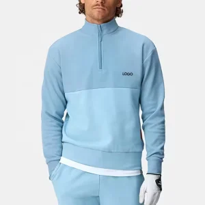 Luxury Custom Sport Mandarin Collar Printed Golf Pull Quick Dry Anti Bacterial Men’s Outdoor Performance Sweatshirt Pant