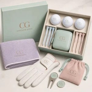 Luxury Feminine Golf Accessory Gift Set Custom Macaron Color Cherry Blossom Golf Divot Tool Marker Ball and Bag Tag for Women