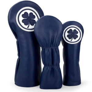 Luxury Genuine Leather Custom Golf Head Covers Waterproof Driver Head Cover Golf 3Pcs Set Embroidered Head Covers Golf