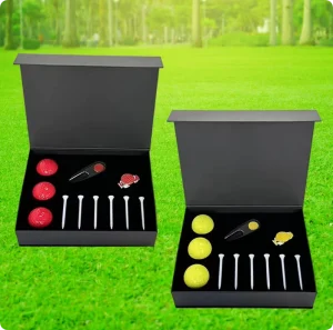 Luxury Golf Gift Set for Men Complete with Golf Balls Tees and Divot Tool Elegant Box Golf Gift Set