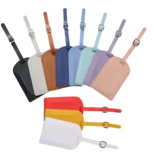 Luxury Leather Luggage Tag Custom Logo Passport Cover Holder Personalized PU Suitcase Tag Passport Case Travel Gift