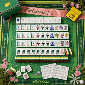 Luxury Modern Portable American Mahjong Set Custom Country Club Gift Box Green Floral Mahjong Tiles