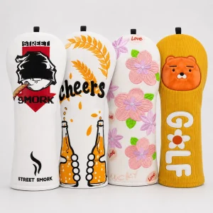 Luxury Stripe Golf Headcover Driver Wood Club Cover Golf Head Covers Custom Pattern Golf Accessories