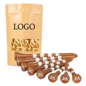 MAZEL Pack of 50 Counts Short Wooden Tees for Golf Practice OEM Long 70/83mm Available Bamboo Golf Tees