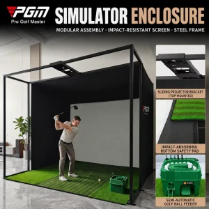 MLXW001 11’x9’x8′ Quick Setup Assemble No Renovation Indoor Home Office Golf Simulator Bay Modular Cabin Enclosure Kit