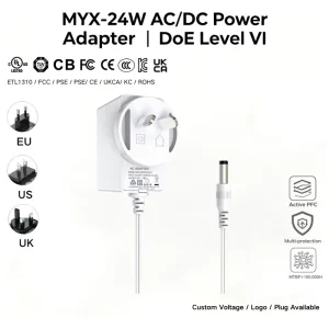 MYIXI Doe Vi 120v to 12v Converter 13.3v 1.8a 14.7v 1.63a Power Adapter 12v 2a Robitton with Switch Production Line Solution