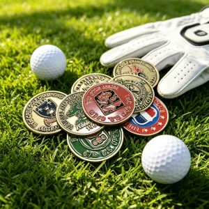 Magnetic Birdie Sublimation Blank Unique Anime Pesonalized Soccer Golf Ball Marker Necklace Assortment Blank Engraving With Coin