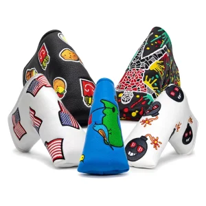 Magnetic Closure Embroidered Leather Blade Putter Headcover