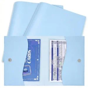 Magnetic Closure PU Leather Mahjong Scorecard Card Folio Pouch Mahjong Card Sleeve Portable Game Night Pouch