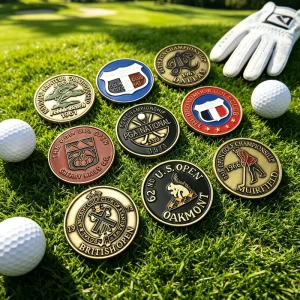 Magnetic Custom Weighted Metal Enamel Powder Coated Engravable Golf Ball Marker and Dive t Fixer on Custom Glove no Hatclip