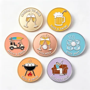 Magnetic Golf Ball Marker Hat Clip Cartoon Ball Marker