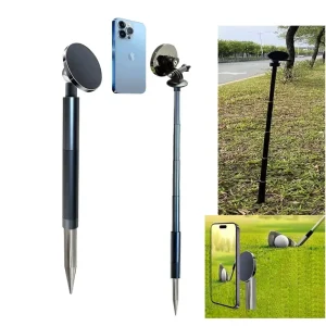 Magnetic Golf Phone Holder Golf Swing Training Aid Accessory with Tripod Mount Spike
