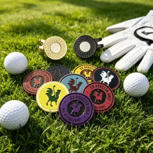 Magnetic Hammered Edge Steel Blank Golf Ball Marker Plastic and Towel Free Shipping Bracelet Basic