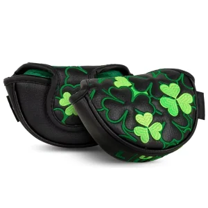 Magnetic Mallet Putter Head Cover Black PU Crocodile Design