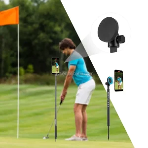 Magnetic Monopod Selfie Stick Golf Phone Holder with Spike & Tripod Record Golf Swing Golf Training Aid Mount