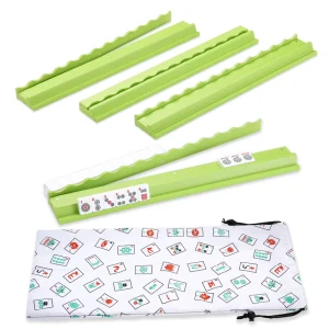 Magnetic Wooden Mahjong Racks Wave Green American Mahjong Accessories Christmas Holiday Gift Set