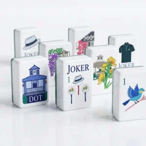 Mahjong Set for Man Elegant Golf Theme Collection Golf Master Mahjong Set with Acrylic Tiles for Entertainment Father’s Day Gift
