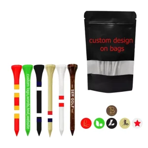 Make All Kinds of Custom Durable Bamboo Golf Tees in Various Sizes Factory Supplier Small MOQ Quick Ship with Custom Packs