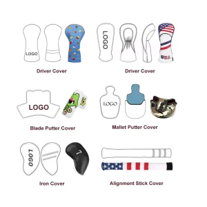 Mallet Blade OEM Golf Putter Wood Driver Iron Custom Logo Golf Headcover Golf Club Head Covers