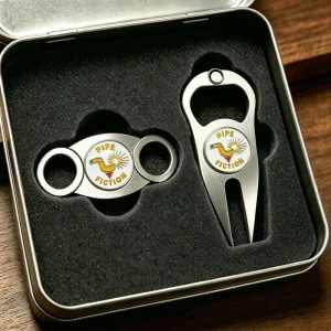 Manual Single Blade Plastic Cigar Cutter With Ash Tray Stainless Steel Multi Golf Ball Marker