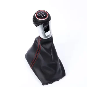 Manual Speed Leather Car Gear Lever Gear Shift Knob with Dust Cover for VW Golf 5 Golf 6 Mk5 GTI