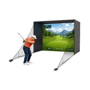 Manufacturer 10×8 ft Indoor Golf Net with Metal Frame & Safety Barriers Home Simulator Training Golf Net Simulator Enclosure