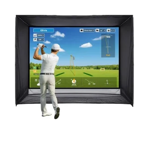 Manufacturer 10x8FT HD Impact Screen Golf Net with Frame for Indoor Home Garage Golf Simulator Enclosure