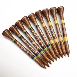 Manufacturer 70mm Brown Bamboo Golf Tees Unbreakable with Custom Logo for Golfers