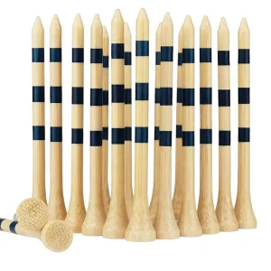 Manufacturer Bulk Bamboo Golf Tees Customized Logo Natural Color Golf Wooden Tee With Printing Strips