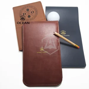 Manufacturer Custom Leather Golf Yardage Book Cover Customizable Personalized Golf Score Card Holder