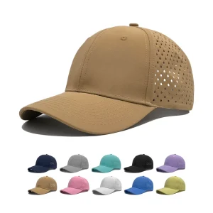 Manufacturer Custom Logo Embroidered Golf Cap Men’s Running Perforated Performance Sports Caps Mesh Trucker Hat for Men