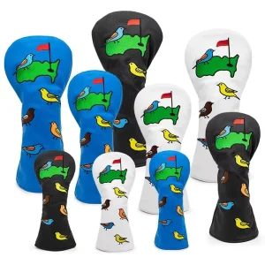 Manufacturer Custom PU Leather Golf Clubs Headcover Logo Embroidery Golf Club Head Covers for Driver 3 Wood Hybrid