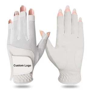 Manufacturer Custom Women’s Breathable Half Finger Golf Gloves Sports Outdoor Adjustable Wrist Strap Lightweight