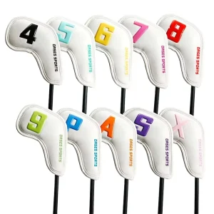 Manufacturer Customized White PU Leather Golf Club Iron Headcover Premium Quality Head Covers