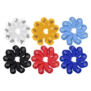 Manufacturer Design PU Leather Embroidered Golf Iron Head Covers with Custom Numbers