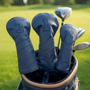 Manufacturer Golf Club Head Covers for Driver Fairway Hybrid Premium Leather Golf Headcovers OEM Customized Golf Headcover Set