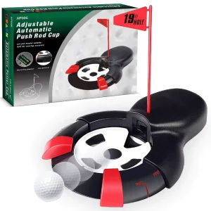 Manufacturer Indoor Golf Putter Exerciser with Automatic Ball Return Tee and Plastic Putting Cup