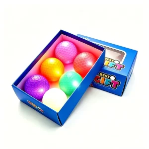 Manufacturer Luminous Night Glow Activated Light up in Dark Multi Color Led Surlyn Golf Balls With Clear Lid Gift Box