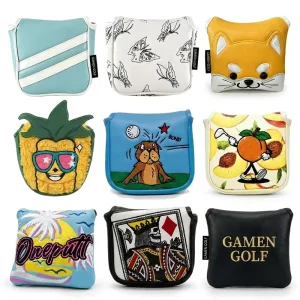 Manufacturer Made Pu Leather Magnetic Closure Golf Headcover Custom Logo Embroidery Golf Mallet Putter Cover