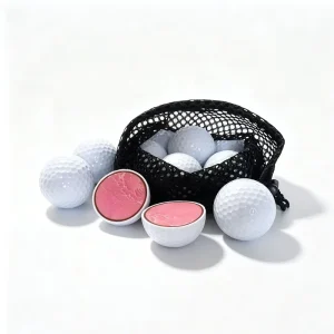 Manufacturer Personalised 3 Layer Surlyn Golf Ball High Performance Custom Logo 3 Piece Tournament Ball With Mesh Drawstring Bag