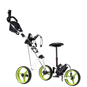 Manufacturer Selling Aluminum Structure 3 Wheel Golf Trolley One click Foldable Golf Push Cart