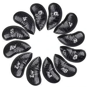 Manufacturer Vintage Custom Design Magnetic Golf Iron Putter Head Cover Sets Bulk Pu Leather Embroidery Club Headcover With Logo