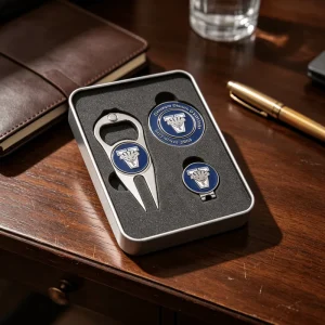 Manufacturers Custom Gold Supplier Etch Logo Thickened Retract Golf Divot Tool Set