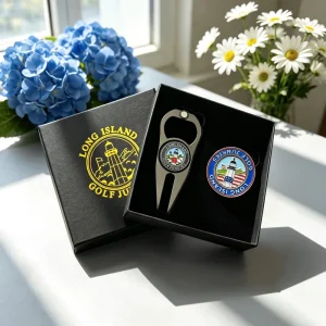 Manufacturers Custom Gold Supplier Minimalist Colour Golf Ball Marker Set Box