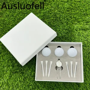 Manufacturer’s Golf Accessories Set Zinc Alloy Ball Marker Balls and Tees with Divot Repair Tool Sports Style Box Golf Gift Set